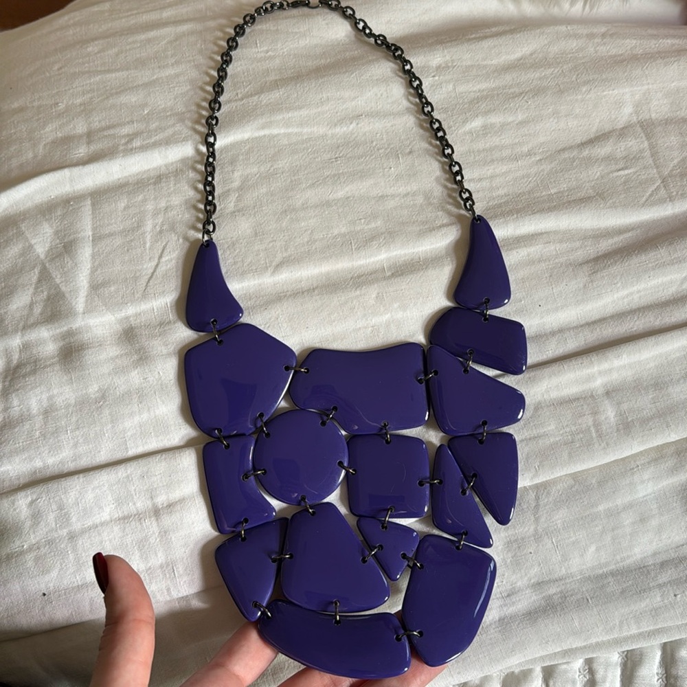 Purple statement piece necklace in purple bought from Spain